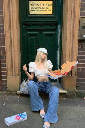 Rase le sol Deconstructed Paneled Straight-Leg Jeans