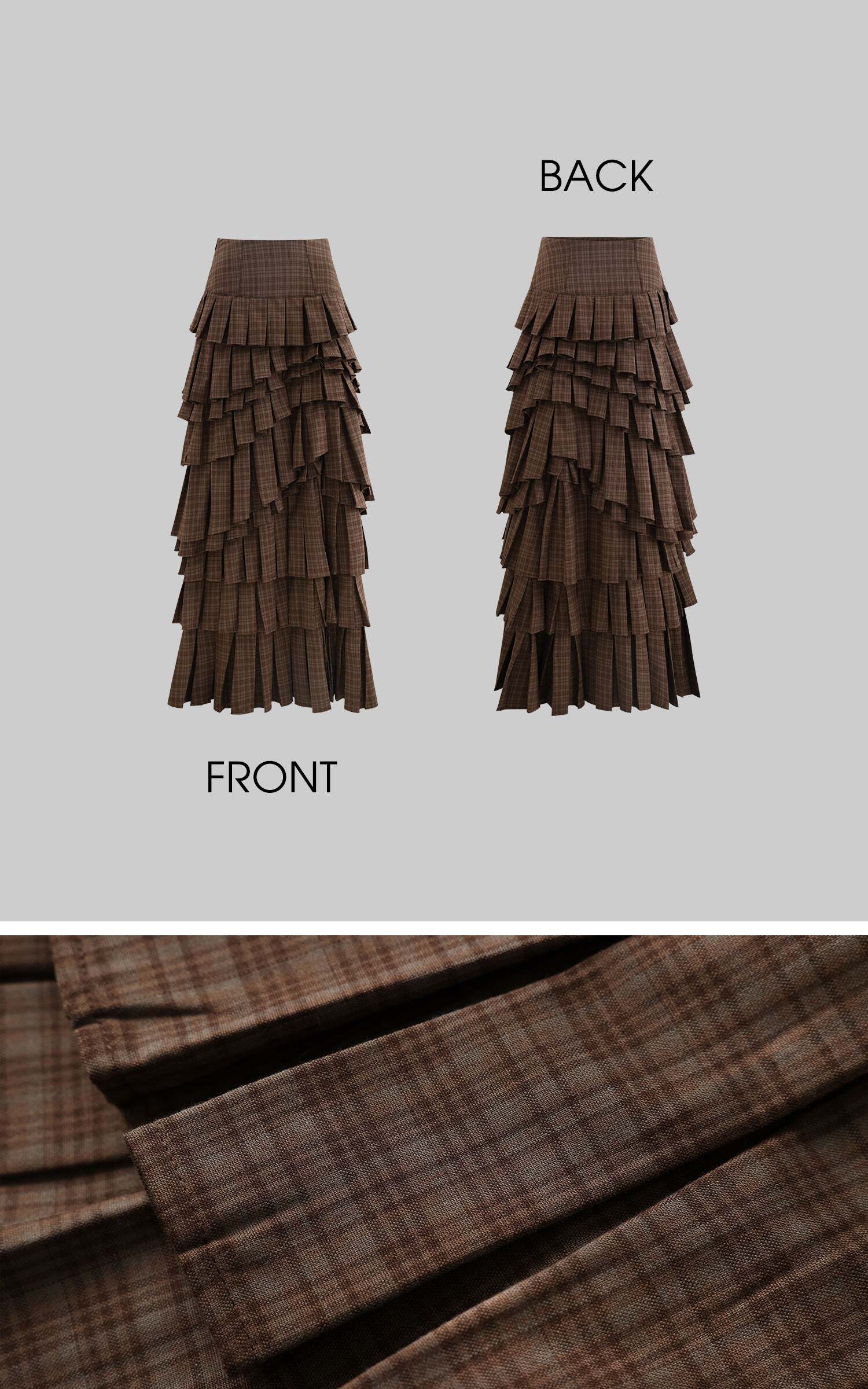 Rase le sol Deconstructed Plaid Shirt and Tiered Maxi Skirt Set Rase le sol Deconstructed Plaid Shirt and Tiered Maxi Skirt Set