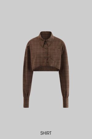 Rase le sol Deconstructed Plaid Shirt and Tiered Maxi Skirt Set