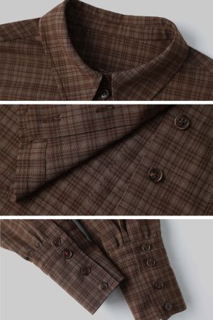 Rase le sol Deconstructed Plaid Shirt and Tiered Maxi Skirt Set