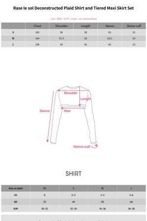 Rase le sol Deconstructed Plaid Shirt and Tiered Maxi Skirt Set