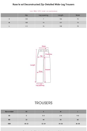 Rase le sol Deconstructed Zip-Detailed Wide-Leg Trousers