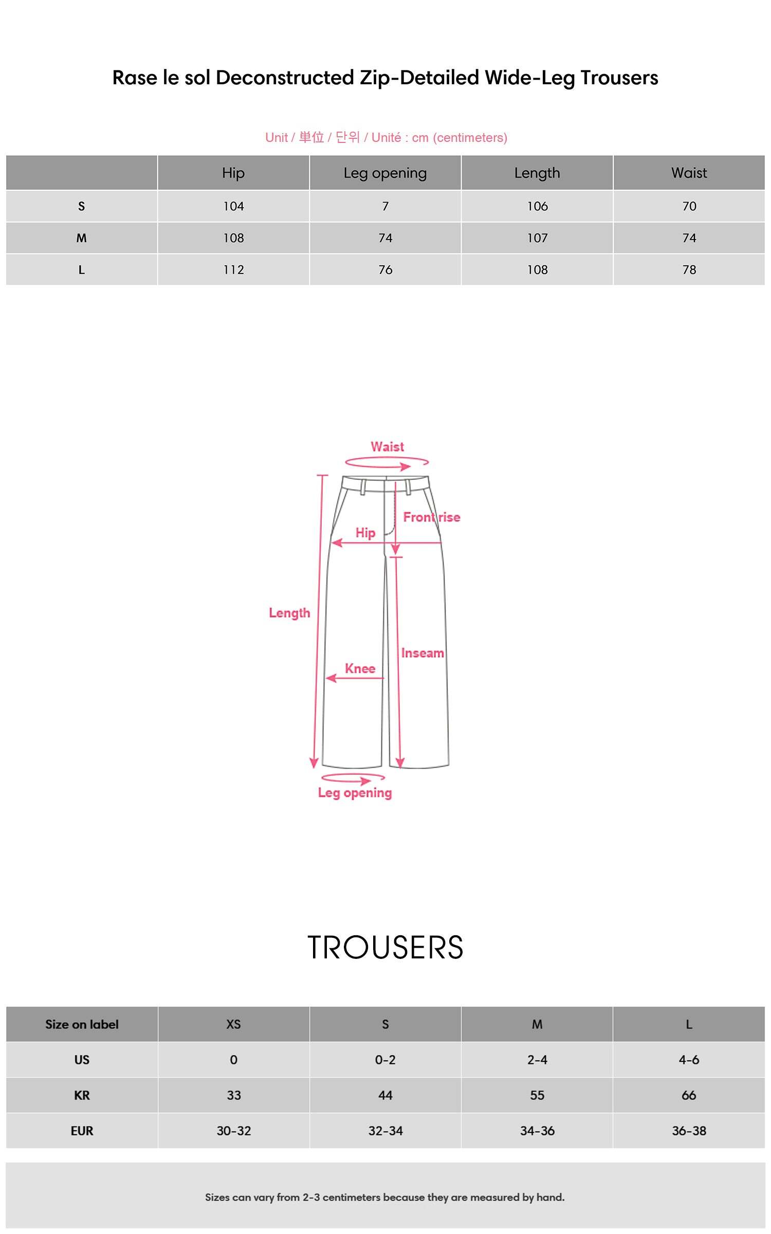 Rase le sol Deconstructed Zip-Detailed Wide-Leg Trousers Rase le sol Deconstructed Zip-Detailed Wide-Leg Trousers