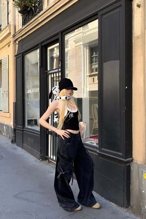 Rase le sol Deconstructed Zip-Detailed Wide-Leg Trousers