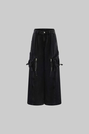 Rase le sol Deconstructed Zip-Detailed Wide-Leg Trousers