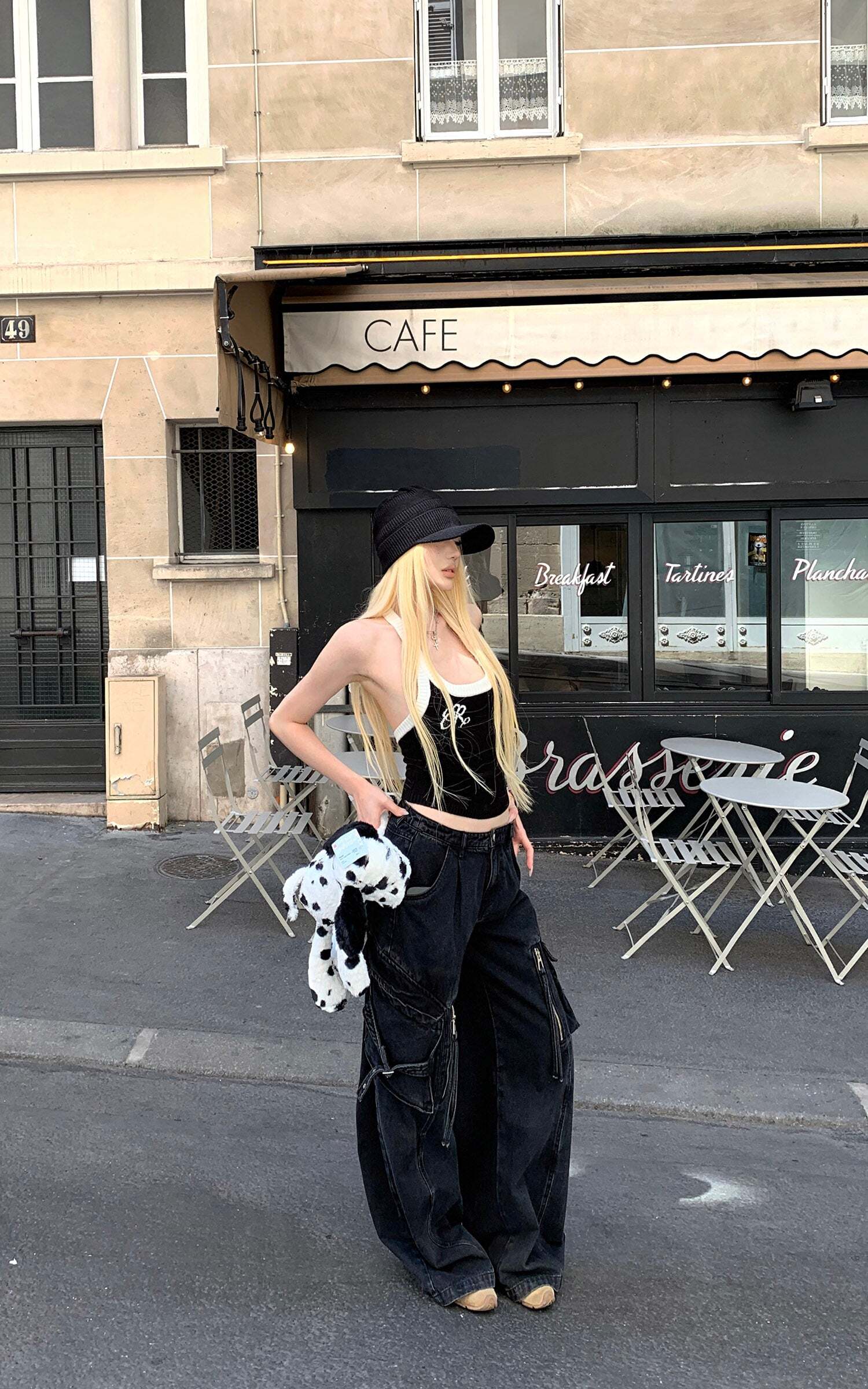 Rase le sol Deconstructed Zip-Detailed Wide-Leg Trousers Rase le sol Deconstructed Zip-Detailed Wide-Leg Trousers