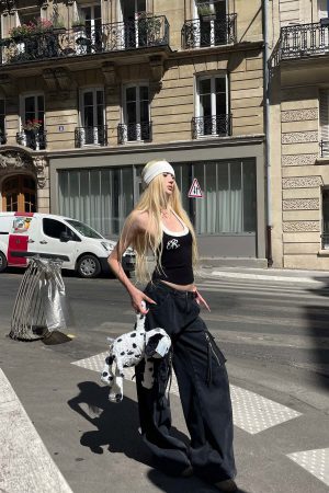 Rase le sol Deconstructed Zip-Detailed Wide-Leg Trousers