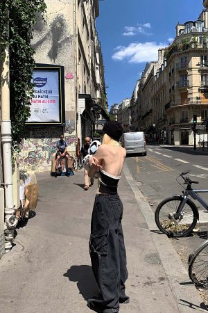 Rase le sol Deconstructed Zip-Detailed Wide-Leg Trousers