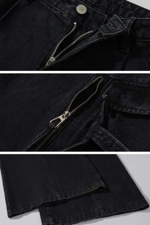 Rase le sol Deconstructed Zip-Detailed Wide-Leg Trousers