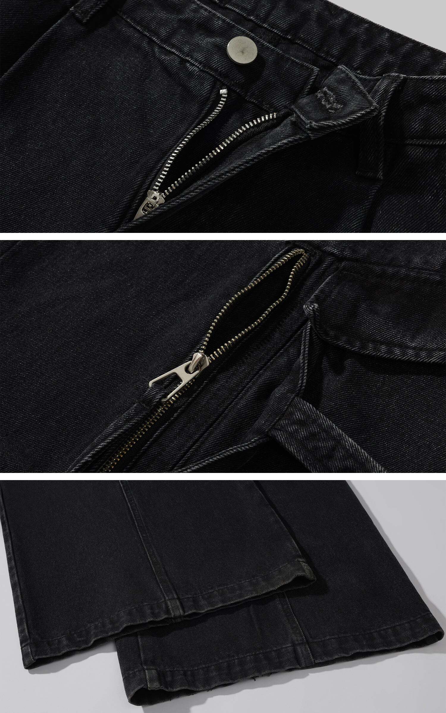 Rase le sol Deconstructed Zip-Detailed Wide-Leg Trousers Rase le sol Deconstructed Zip-Detailed Wide-Leg Trousers