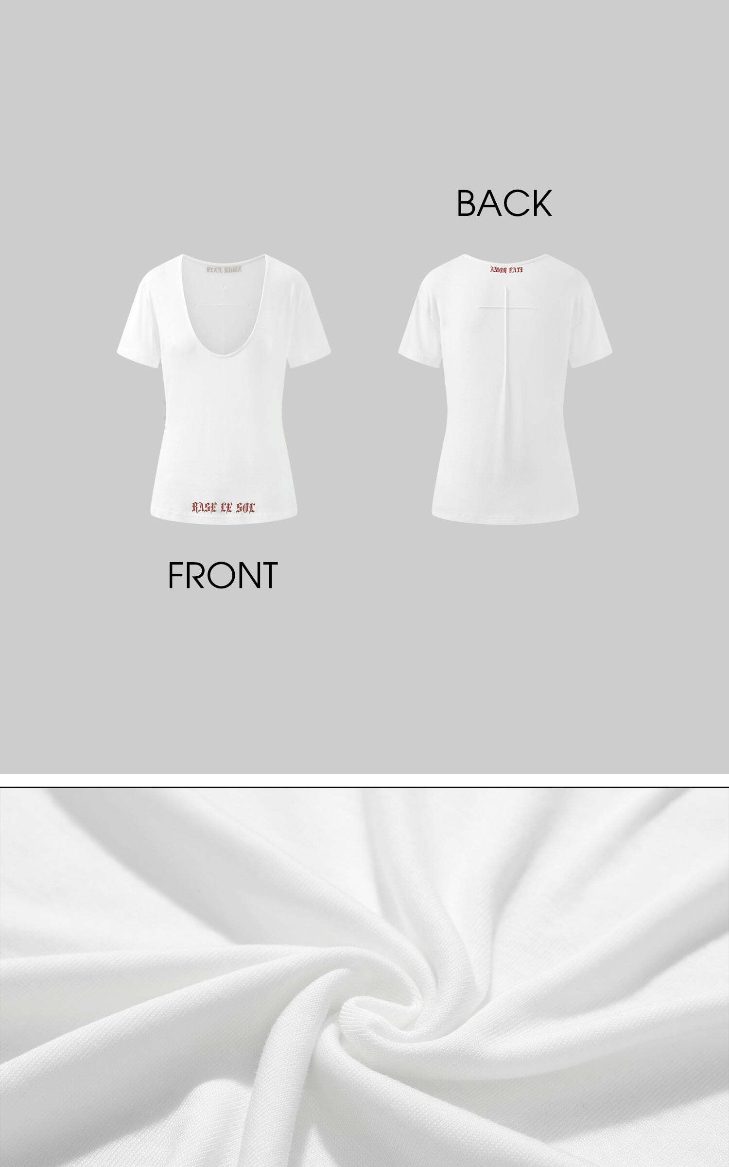 Rase le sol Deep V Cross-Stitch Gothic Letter Tee Rase le sol Deep V Cross-Stitch Gothic Letter Tee