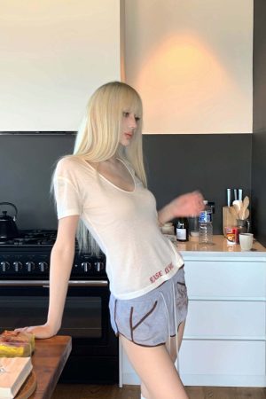 Rase le sol Distressed Ribbed Cotton Shorts