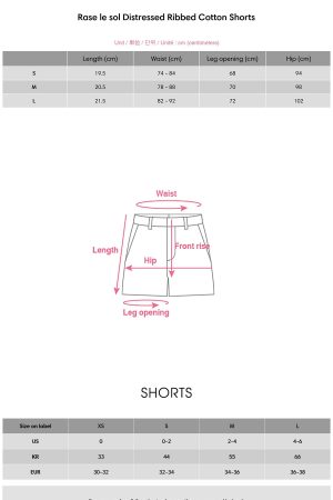 Rase le sol Distressed Ribbed Cotton Shorts