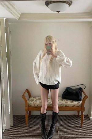 Rase le sol Distressed Stripe Knit Sweater