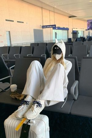 Rase le sol Double Waistband Lace-Trimmed Wide-Leg Pants