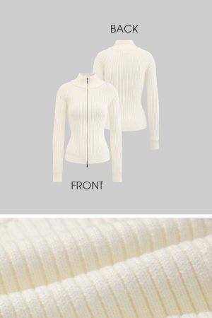 Rase le sol Double Zipper Ribbed Sweater