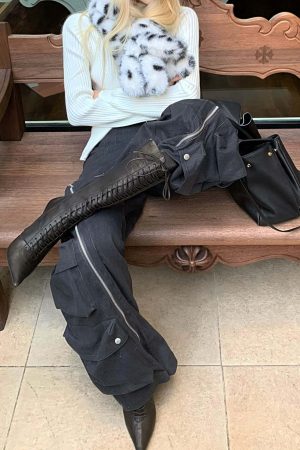 Rase le sol Double Zipper Ribbed Sweater