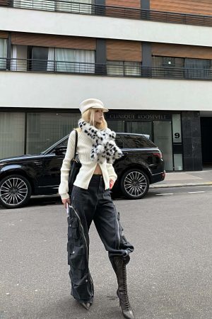 Rase le sol Double Zipper Ribbed Sweater