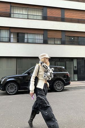 Rase le sol Double Zipper Ribbed Sweater