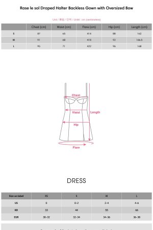 Rase le sol Draped Halter Backless Gown with Oversized Bow