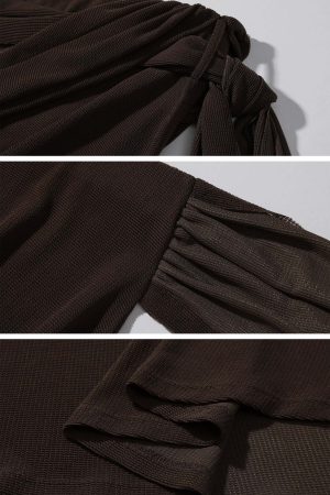 Rase le sol Draped Knit Maxi Skirt with Wrap Detail