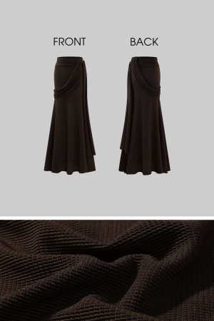 Rase le sol Draped Knit Maxi Skirt with Wrap Detail