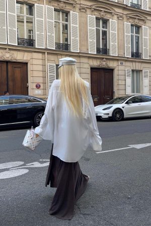 Rase le sol Draped Knit Maxi Skirt with Wrap Detail