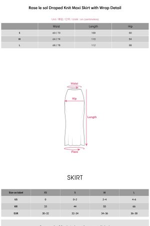 Rase le sol Draped Knit Maxi Skirt with Wrap Detail