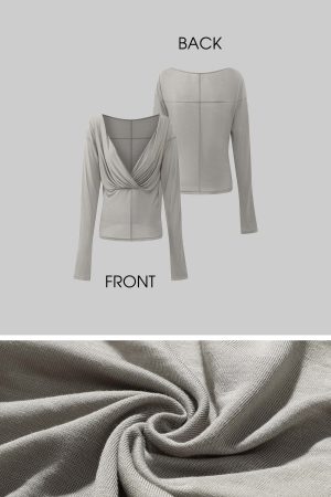 Rase le sol Draped Mesh Top with Lace Trim Camisole Set