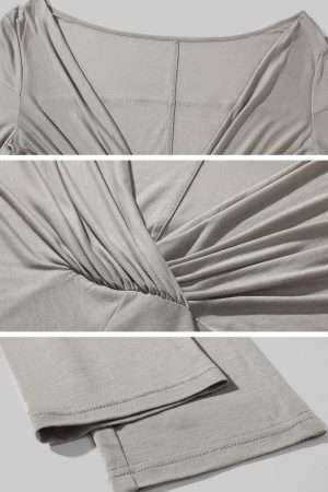 Rase le sol Draped Mesh Top with Lace Trim Camisole Set