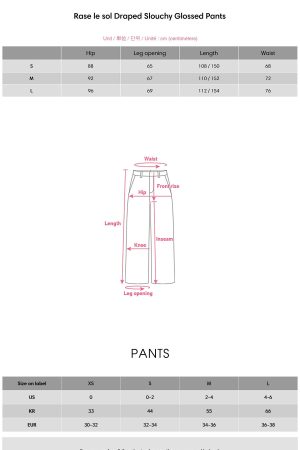 Rase le sol Draped Slouchy Glossed Pants