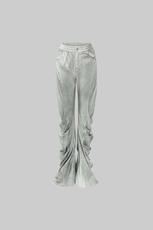 Rase le sol Draped Slouchy Glossed Pants
