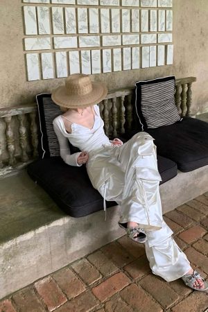 Rase le sol Draped Top with Lace Camisole Set