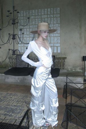 Rase le sol Draped Top with Lace Camisole Set