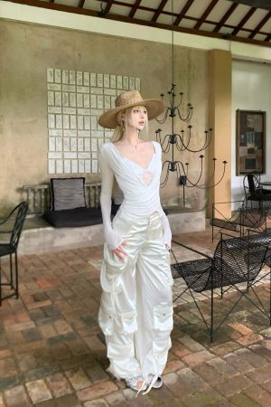 Rase le sol Draped Top with Lace Camisole Set