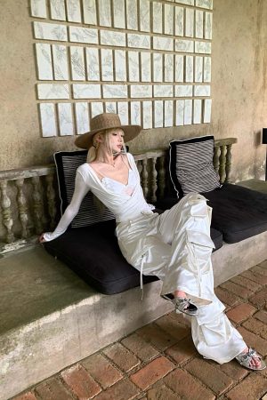 Rase le sol Draped Top with Lace Camisole Set