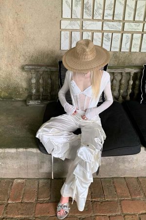 Rase le sol Draped Top with Lace Camisole Set