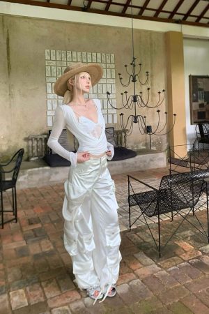 Rase le sol Draped Top with Lace Camisole Set