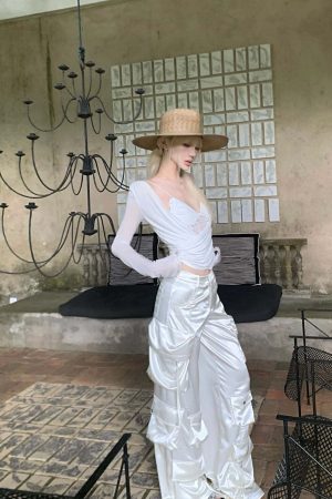 Rase le sol Draped Top with Lace Camisole Set