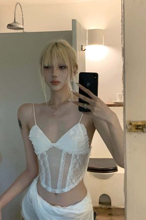 Rase le sol Draped Top with Lace Camisole Set