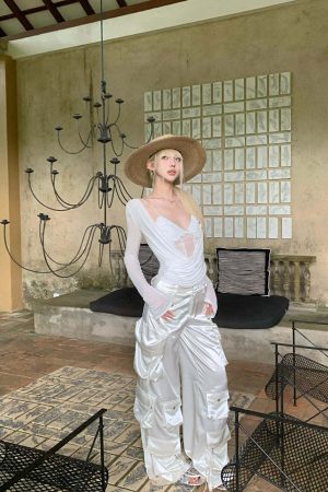 Rase le sol Draped Top with Lace Camisole Set