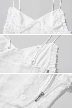 Rase le sol Draped Top with Lace Camisole Set