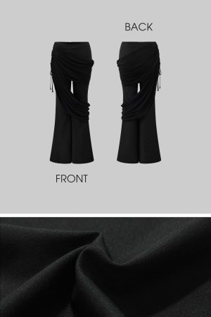 Rase le sol Draped Wide-Leg Flare Pants