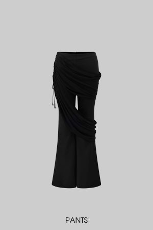 Rase le sol Draped Wide-Leg Flare Pants