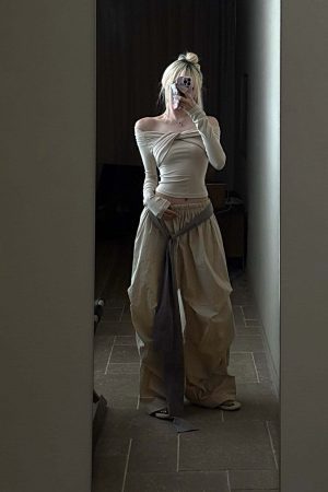 Rase le sol Draped Wide-Leg Pants with Sash