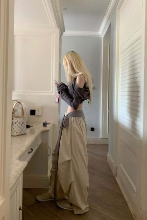 Rase le sol Draped Wide-Leg Pants with Sash