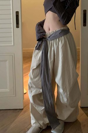 Rase le sol Draped Wide-Leg Pants with Sash