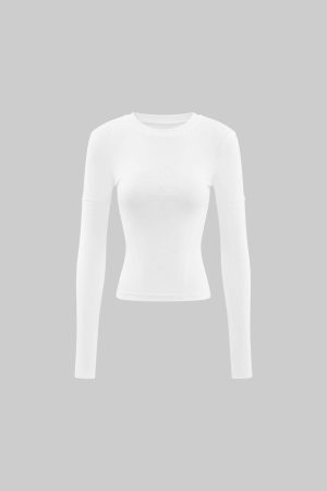 Rase le sol Embossed Cross Fitted Long Sleeve T-Shirt