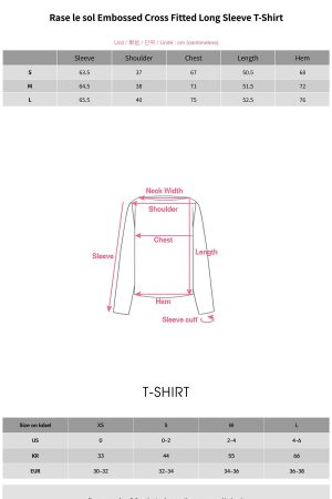 Rase le sol Embossed Cross Fitted Long Sleeve T-Shirt