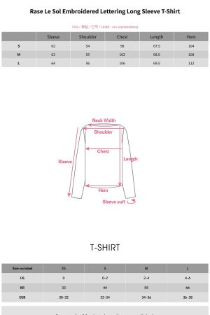 Rase Le Sol Embroidered Lettering Long Sleeve T-Shirt